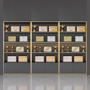 荣誉墙展示架产品展示柜书架置物架落地办公室奖牌奖杯证书陈列架