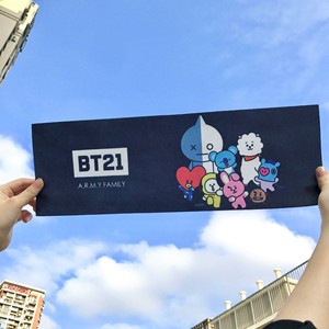 bt21防弹少年团可爱卡通手幅明星应援bts横幅周边