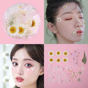 脸上贴花花瓣眼妆拍照化妆贴脸饰品干花蝴蝶装饰面部脸部贴饰新娘