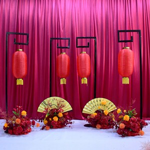 婚庆道具中式灯笼路引 婚礼路引新款 充电灯光宫灯 吊钩路引