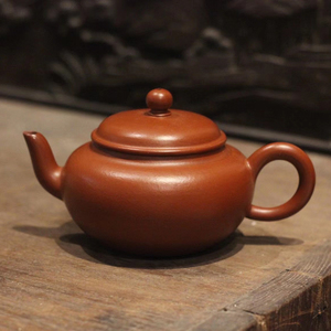 善古 吴义永扁樱壶 全手工明德园谢华徒弟 优质朱泥 义勇手拉壶紫