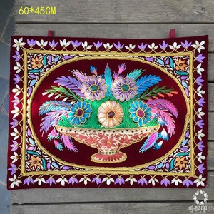 香提新款印尼泊尔手工铜丝金丝宝石挂毯家饰立体壁挂画装饰画壁毯