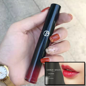 armani阿玛尼黑管唇釉400口红复古车厘子色浆果红滋润不掉色