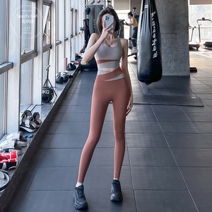 日本gp健身裤女高腰提臀外穿撞色跑步紧身显瘦新款运动瑜伽长裤