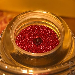 仰光博物馆释迦牟尼红色幻彩坚固子 三千颗 供舍利塔 嘎乌盒