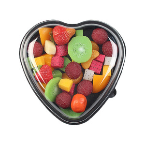一次性透明心形水果盒加厚带盖桃形爱心塑料打包盒草莓果切包装盒