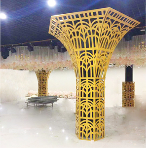 婚庆道具铁艺高端镂空六边形酒店布置装饰宴会厅包柱子婚礼堂定制
