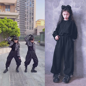 一一丫丫同款衣服新霸气春夏纯棉套装街舞演出服运动裤t恤亲子款
