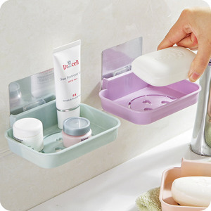 无痕粘贴浴室肥皂盒壁挂式卫生间沥水香皂架收纳盒创意置物香皂盒