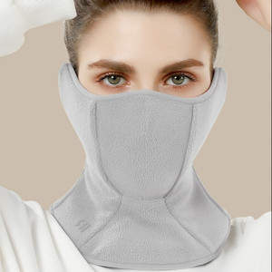 冬季新款保暖面罩女户外骑行防风透气护耳颈摇粒绒立体三合一口罩