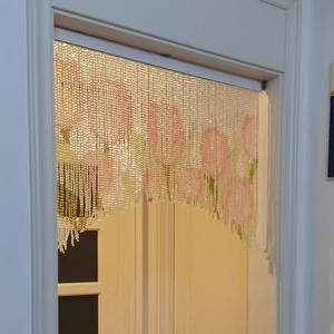 拱形郁金香 客厅入户门装饰挂帘 串珠门帘玄关隔断帘子尺寸可定制