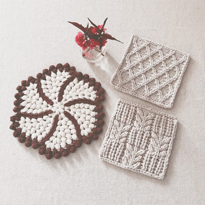 手工茶杯垫棉毛线钩花编织装饰花片ins防烫隔热 成品抹茶控森系15