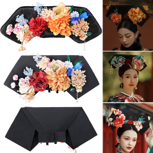 清朝满族头饰后宫皇后妃子大拉翅旗头清宫故宫摄影发饰演出旗头