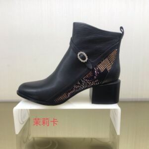 【2019年秋季新款】茉莉卡女鞋专柜正品软底短靴19b6503