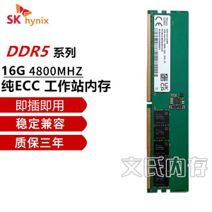SK海力士 16G 32G 2RX8 PC5-4800B5600纯ECC UDIMM服务器内存DDR5