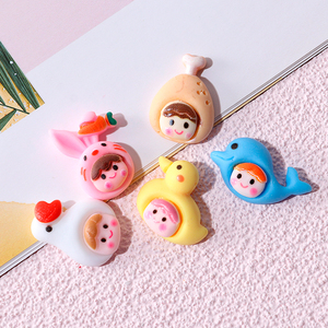 超萌小鸭子海豚女孩奶油胶手机壳diy材料手工制作创意装饰物可爱