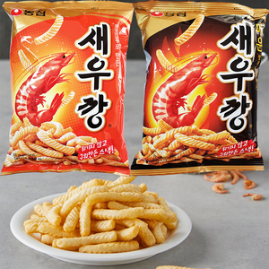 韩国进口农心原味虾条 辣味虾条膨化零食90X3袋