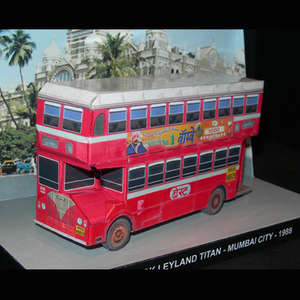 儿童手工折纸diy拼装立体3d纸质模型 双层巴士 公交车 汽车制作