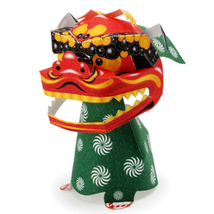 儿童手工折纸diy拼装立体3d纸质模型玩具喜庆春节舞狮醒狮纸玩偶