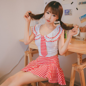 做你的猫 学长来嘛 性感jk制服套装学生妹大开口裙子超短百褶裙