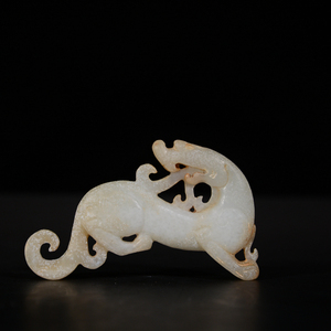 古玩古董收藏老物件玉器包老保真汉代高古玉老和田玉螭龙挂件把件