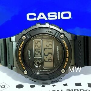 casio卡西欧男士黑色运动计时手表w-216h-1bv w216h wr50m