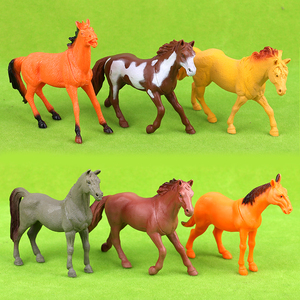 仿真马模型骏马黑名马塑料千里马驴儿童动物玩具农场野生沙盘摆件
