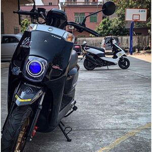 林海cuxi酷奇s5摩托车改装蓝膜海5透镜led大灯总成q5天使眼s9配件