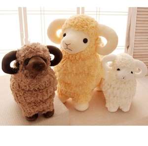 毛绒玩具可爱小羊公仔绵羊玩偶三羊开泰羊年布娃娃小山羊抱枕卷毛