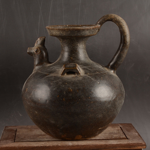 东晋德清窑黑釉鸡头壶 古玩古董收藏摆件仿故宫博物院出土真品