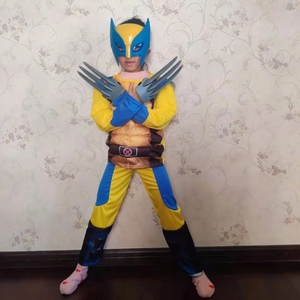 新儿童万圣节金刚狼服装男童Wolverines造型服肌肉款cosplay衣服