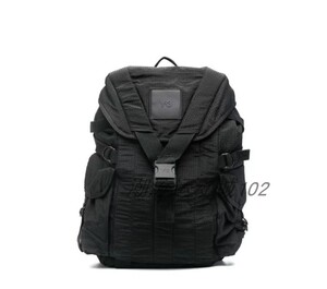 y-3正品专柜代购 山本耀司黑武士logo绑带双肩包书包黑色gt6497