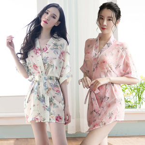 性感睡衣女纯欲火辣情绪内衣冰丝薄款情趣透明制服诱惑睡裙女夏季