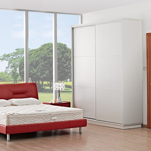 红苹果衣柜现代简约趟门推拉双门衣柜r921/r923/r925t白木纹