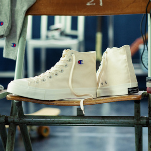 champion日本代购日本制男女同款情侣时尚高帮休闲鞋帆布鞋