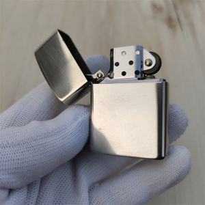 佐罗藏银外壳煤油打火机铜镍合金纯白铜光板银色不易氧化把玩铜件