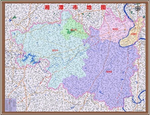 2019湖南湘潭市百度版地图雨湖岳塘区韶山湘乡市湘潭县150x116cm
