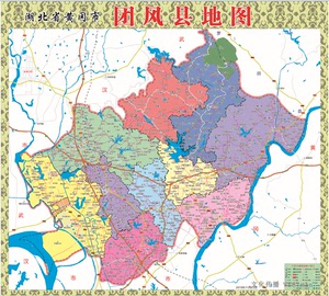2019年11月湖北省黄冈市团风县交通旅游行政乡镇村落分布地图