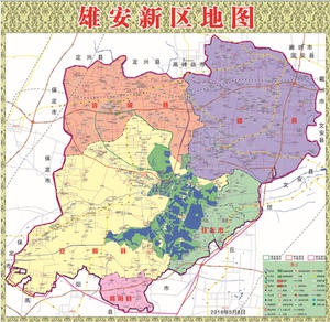 2018修订版雄安新区交通旅游行政乡镇村落分布地图雄县安新容城县