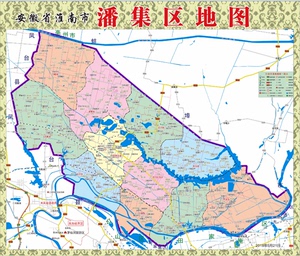 2018年5月安徽省淮南市潘集区地图交通旅游行政乡镇村落分布地图