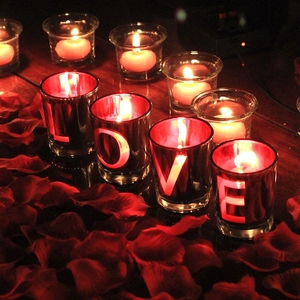 LOVE蜡烛 母亲节520创意求婚告白生日烛光晚餐浪漫气氛道具布置