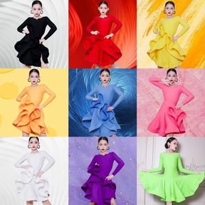 女儿童拉丁舞赛服高级赛事表演服专业标准比赛规定拉丁舞套装裙子