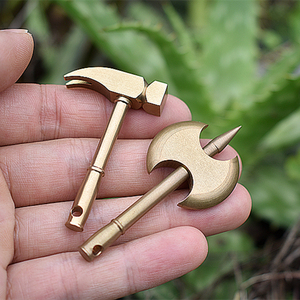 黄铜机床车制板斧 开山斧头锤子羊角锤吊坠黄铜精密制作包邮