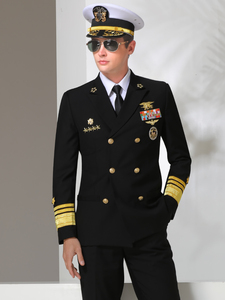 美国航母上校船长制服公司年会主持人晚礼服主题派对演出服男