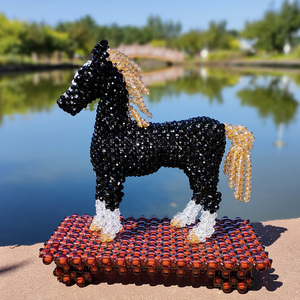 diy手工串珠材料包水晶糖果珠珍珠材质散珠摆件工艺品生肖马骏马