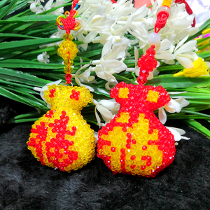 diy手工串珠材料包过年喜庆钥匙包包挂件亚克力水晶福袋