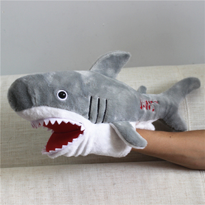 JAWS大鲨鱼毛绒公仔手偶玩具男生搞怪玩偶动物白鲨指偶圣诞节礼物