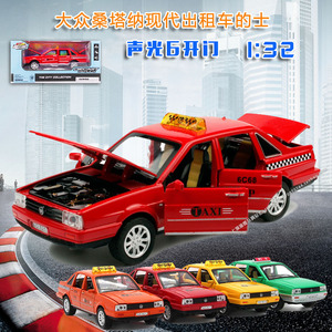 出租车玩具模型合金声光大众