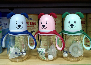 孩儿宝奶瓶宽口径卡通单扣易握PPSU奶瓶宝宝奶壶双头配置一瓶两用