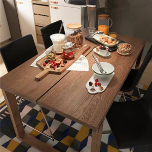 北欧实木餐桌现代简约长方形餐台莫比家用白蜡木大书桌原木恩长桌